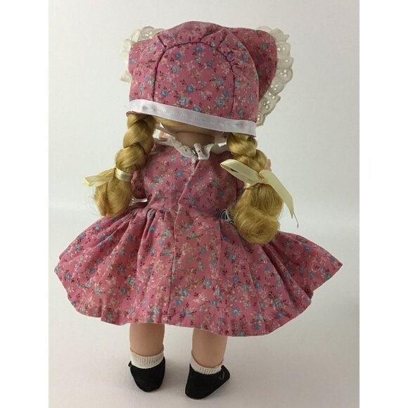 Rothschild Doll Co. Vinyl Jointed 1985 Blonde Braids Green Eyes 11” Floral Dress - Picture 13 of 16